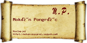 Mokán Pongrác névjegykártya